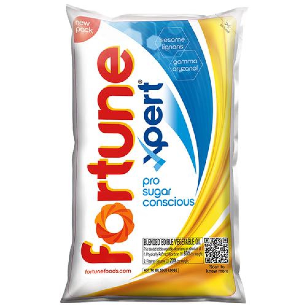 Fortune Xpert (Vivo) Pro Sugar Conscious Edible Oil, Pouch, 1 L