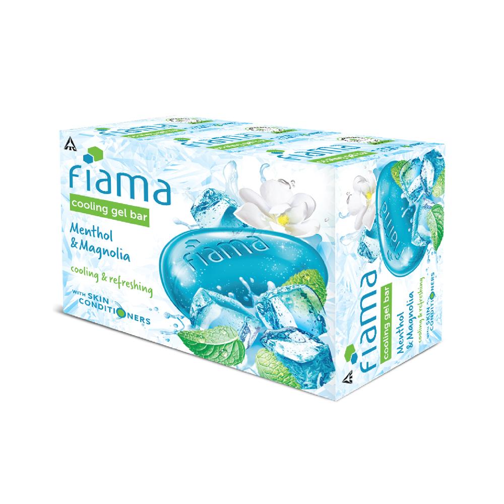 Fiama Cool Gel Bar Menthol and Magnolia, with skin conditioners, 125g (Pack of 3)