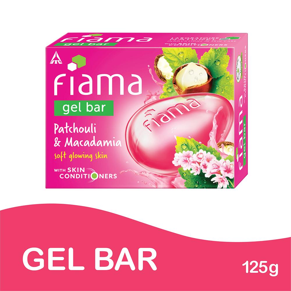 Fiama Gel Bar Patchouli and Macadamia for soft glowing skin, with skin conditioners, 125 g