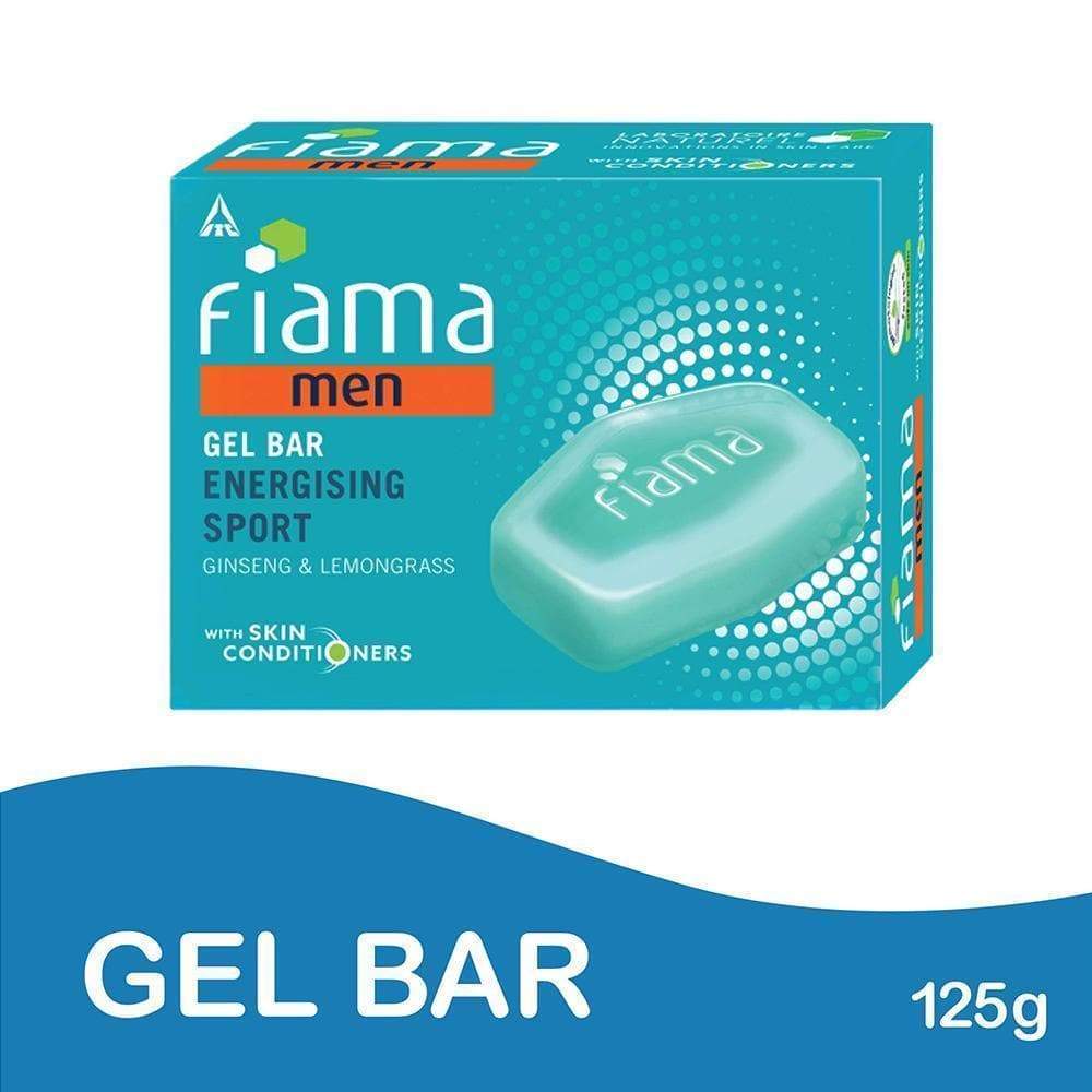 Fiama Men Energizing Sport Gel Bar, with Ginseng and Lemongrass, with skin conditioners, 125g