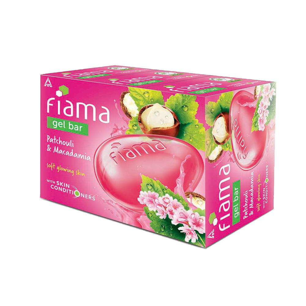 Fiama Gel Bar Patchouli and Macadamia for soft glowing skin, with skin conditioners, 125 g (Pack of 3)