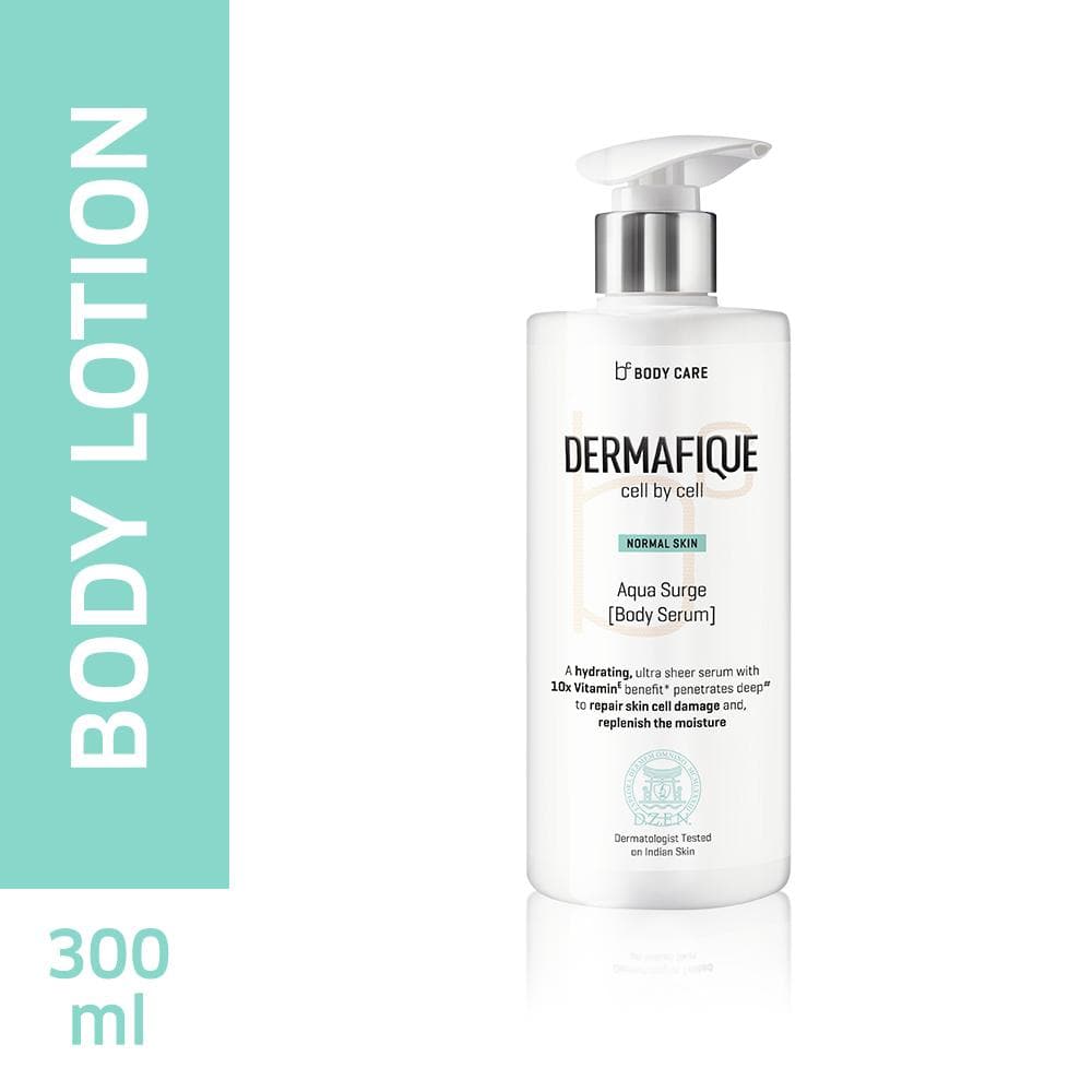 Dermafique Aquasurge Body Serum for Normal Skin, 10x Vitamin E, Nourishes and Moisturizes Skin, Dermatologist Tested (300 ml)