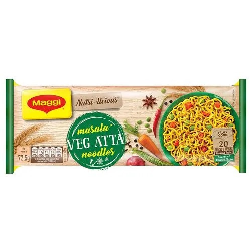 MAGGI Nutri-licious Masala Veg Atta Noodles - Pouch, 290 g (Pack of 4)